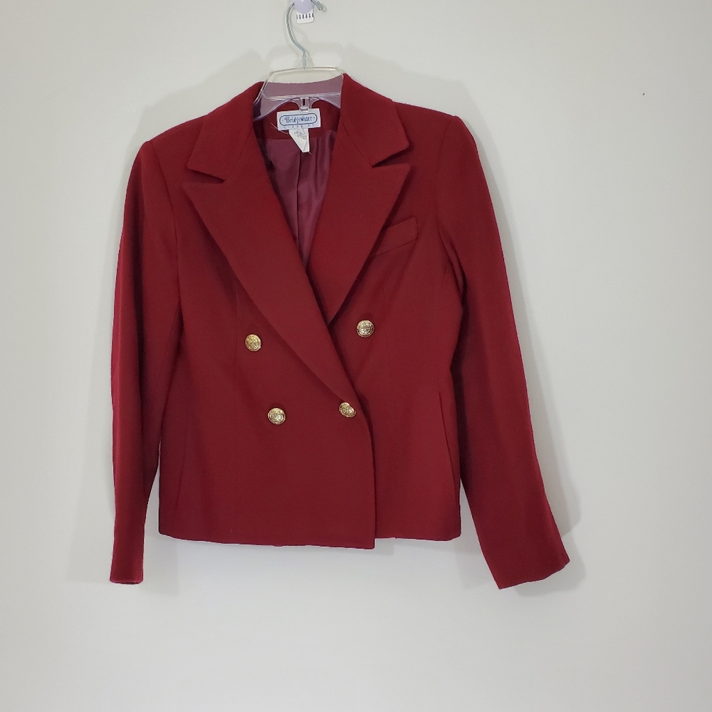 Bridgewater Vintage Maroon Wool Jacket, Size 4